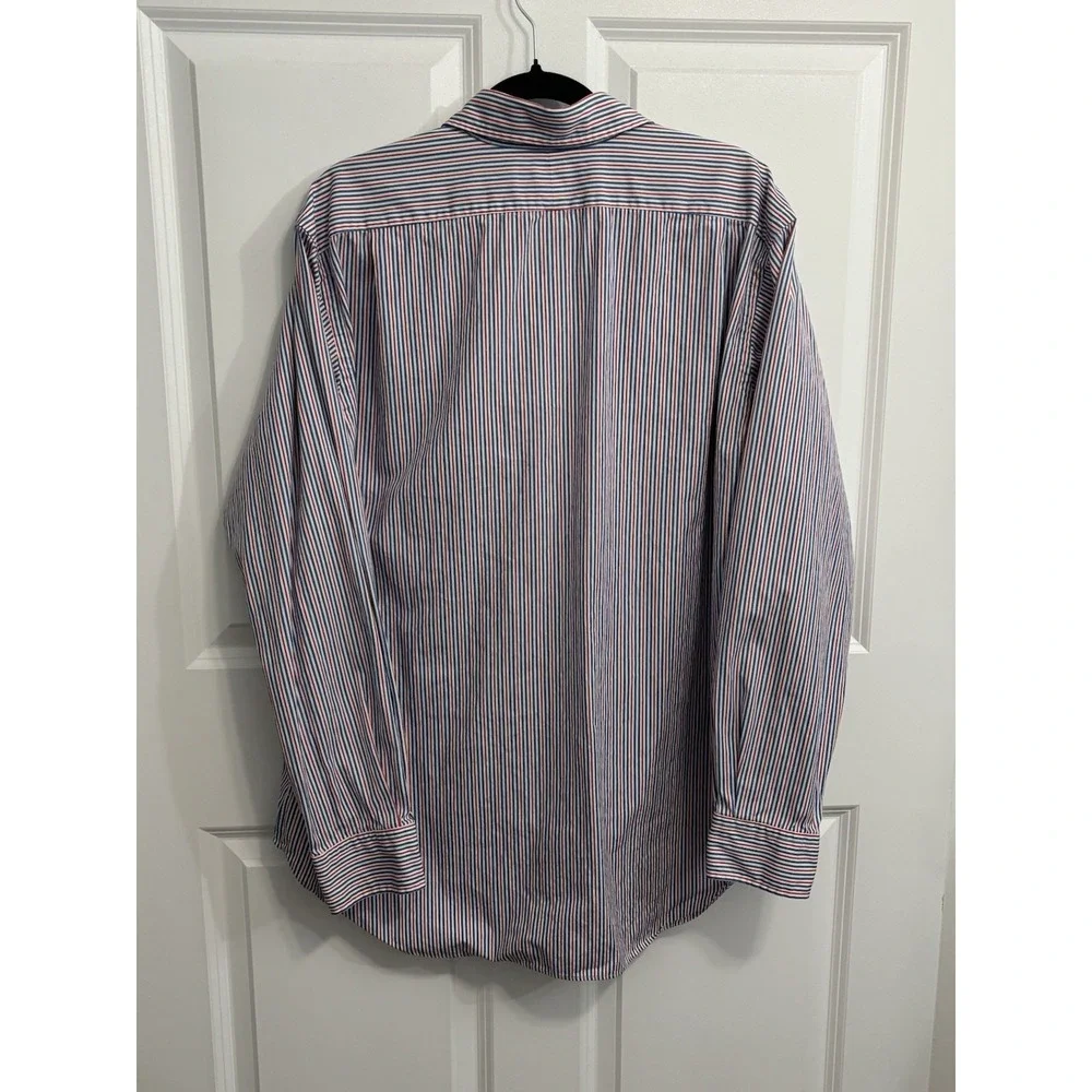 Polo Ralph Lauren Classic Fit Stripe Button Down Shirt Men's XL Red Blue Cotton